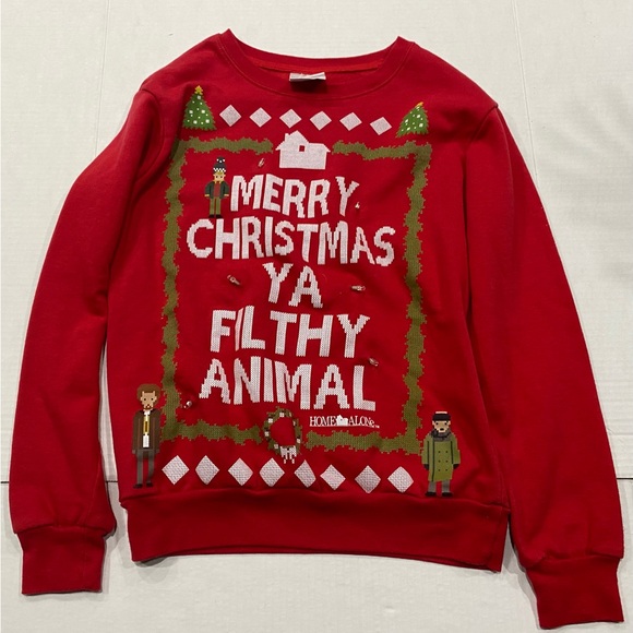 Home Alone Red Christmas Light Up Sweater Small *Does Not Work* Size XS - Picture 1 of 4